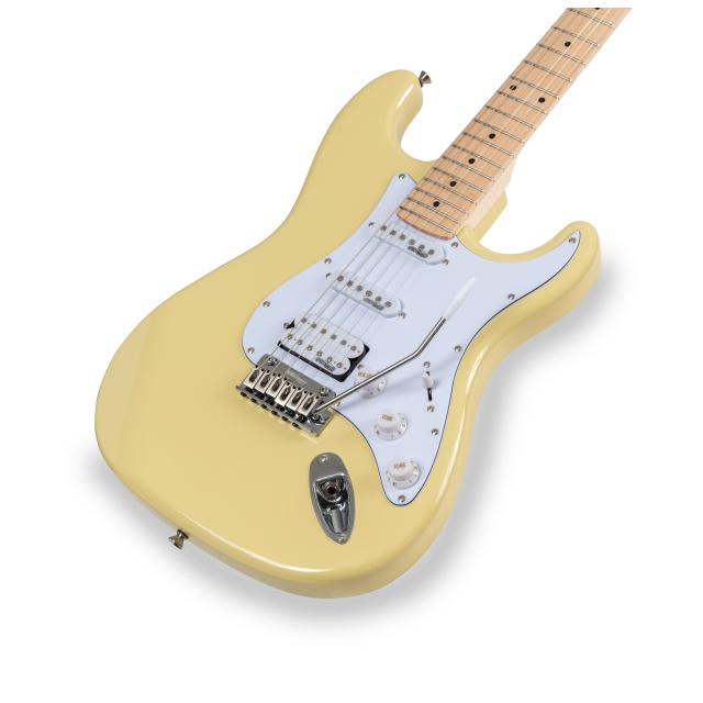 Chitarra elettrica double cutaway con 2 single coil + humbucker splittabile e meccaniche autobloccanti (equipaggiata Wilkinson)