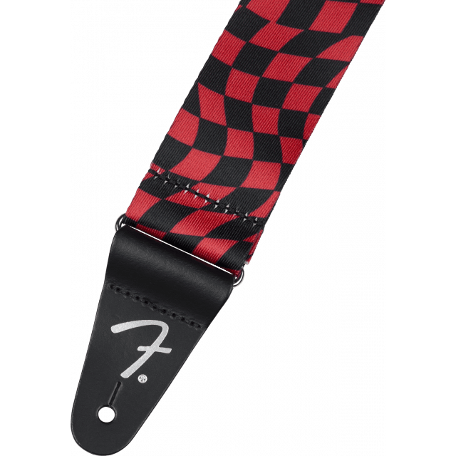 Tracolla Fender Wavy Checkerboard Polyester Strap, Red 0990637209