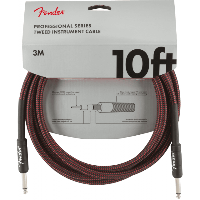 Professional Series Instrument Cables 10' Red Tweed
