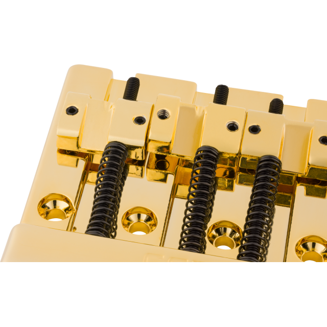 Ponte Fender HiMass 4-String Bass Bridge Assembly With Brass Saddles, Gold 0994408200