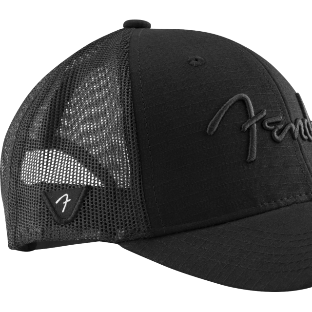 6 Panel Mesh Back Pick Pocket Hat, Black
