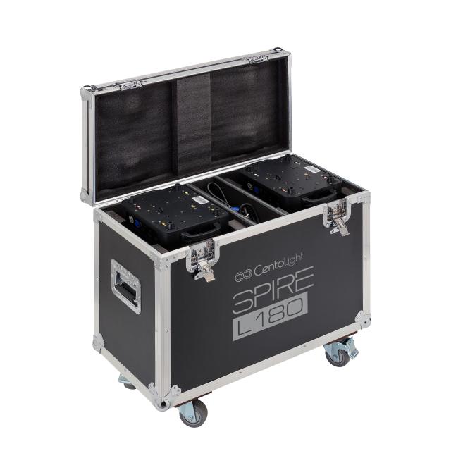 Set 2 Testa Mobile BEAM a LED da 180W con flight case