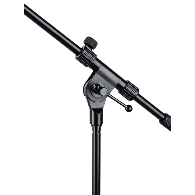 Microphone boom stand with metal tripod base