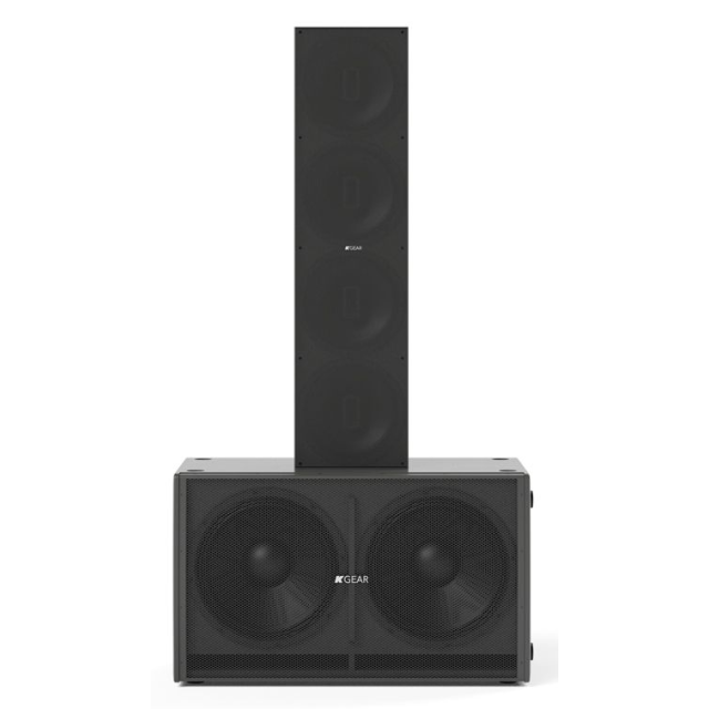 Passive system with 2x18” subwoofer and 4x12” coaxial slim array featuring PAT® and SAT® technologies (black)