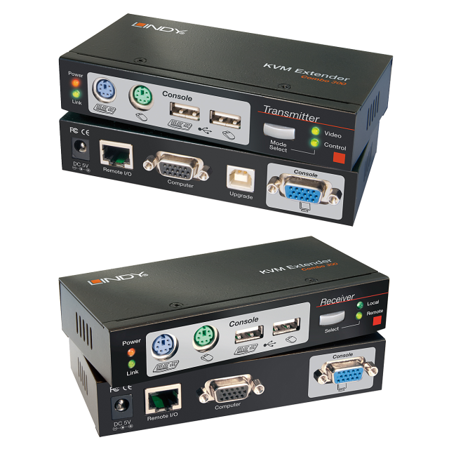 300m Cat.6 VGA, USB & PS/2 KVM Extender Combo