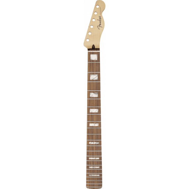 Manico Fender PlayeTele Neck w/Block Inlays, 22 Medium Jumbo Frets, Pau Ferro