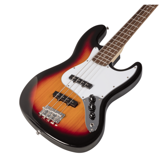 Electric bass with bridge and neck pick ups