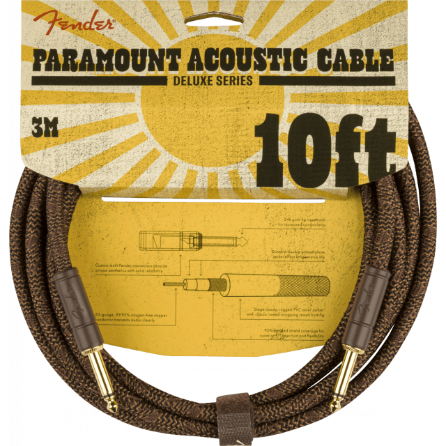 Paramount 10' Acoustic Instrument Cable, Brown