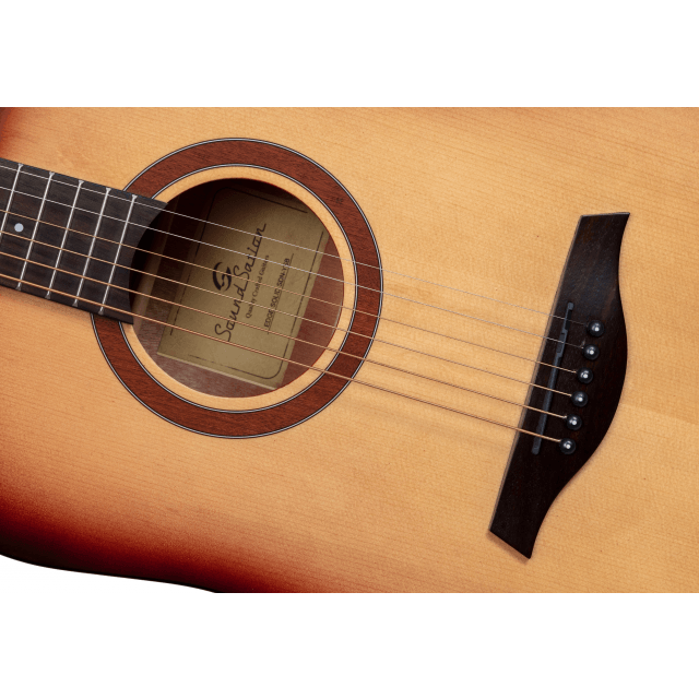Dreadnought acoustic guitar with armrest