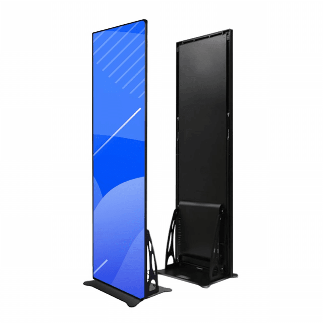 Led poster with mobile stand and integreated media player