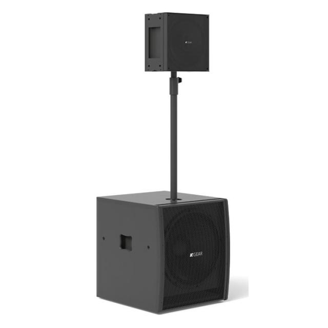 Sistema passivo con subwoofer da 18“ e modulo array coassiale da 12”, con tecnologia SAT®.