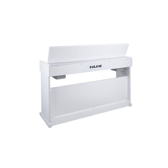 Digital piano with cabinet and triple sensor hammer action keyboard - white