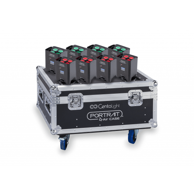 Set of 8 LED PAR 4x12W RGBW 4in1 with lithium battery and flight case with charging function