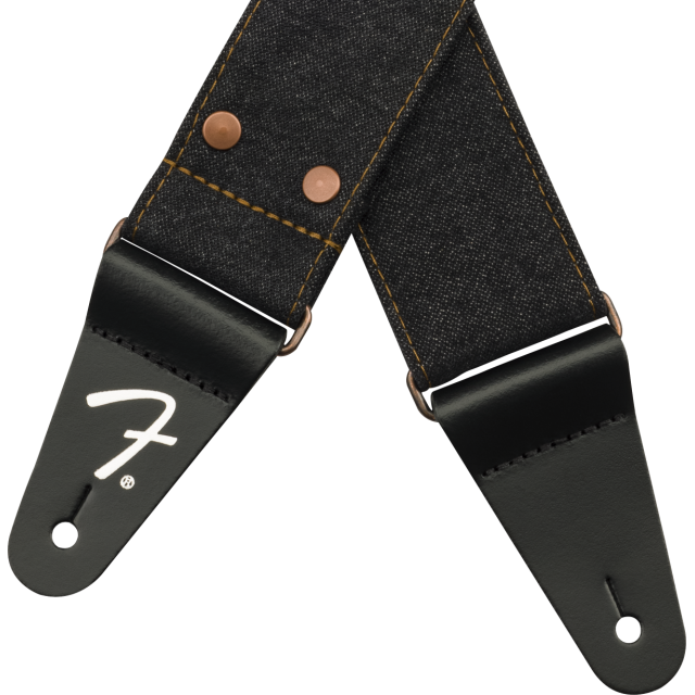 Tracolla in denim rivettato Fender® x Wrangler®, Black