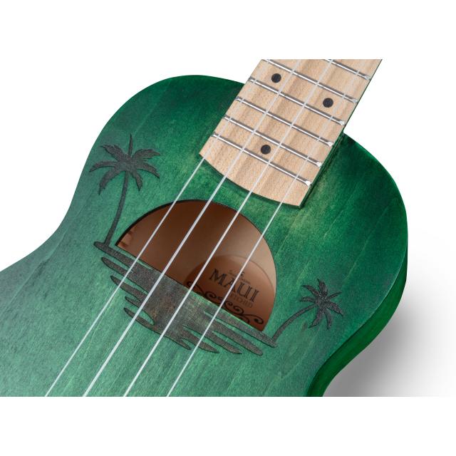 Ukulele soprano con disegno intarsiato e borsa