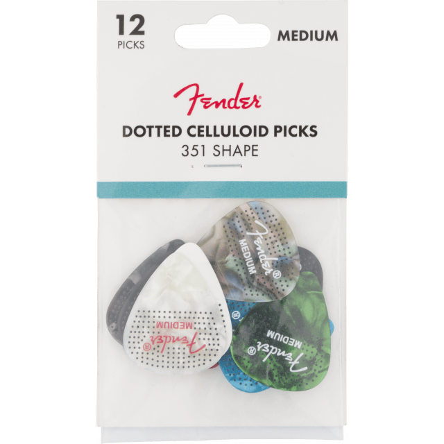 351 Dotted Celluloid Picks, 12-Pack, Medium