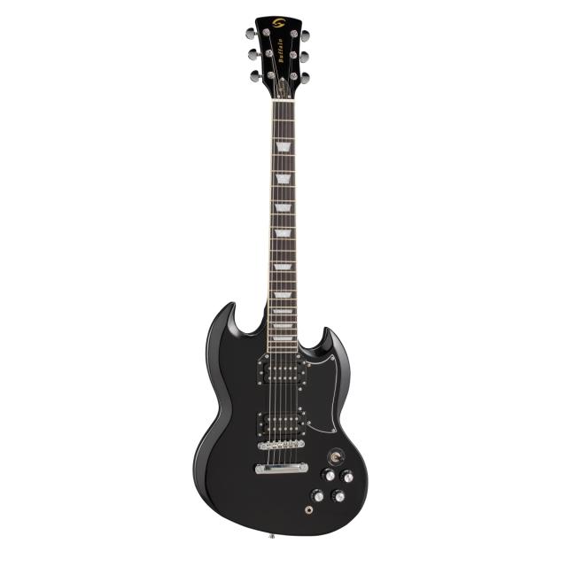 Chitarra elettrica double cutaway con 2 humbucker e manico set-in