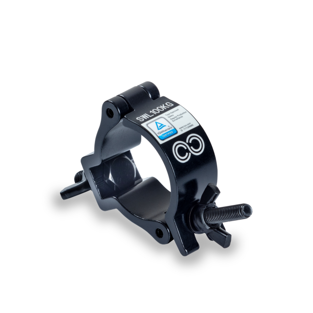 BLACK ALUMINIUM CLAMP 41-53   MM 100 KG TUV