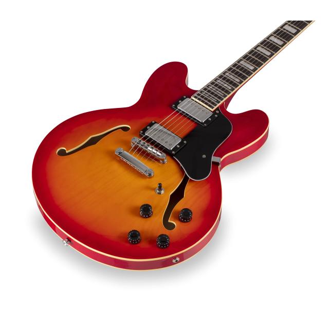Double cutaway semi-acoustic guitar w/Humbuckers