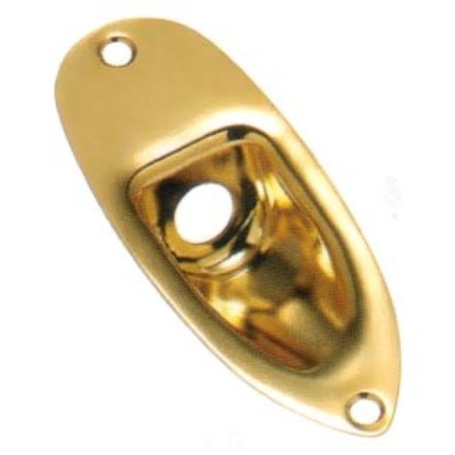 Gold Metal Jack Plate for Strat style guitars