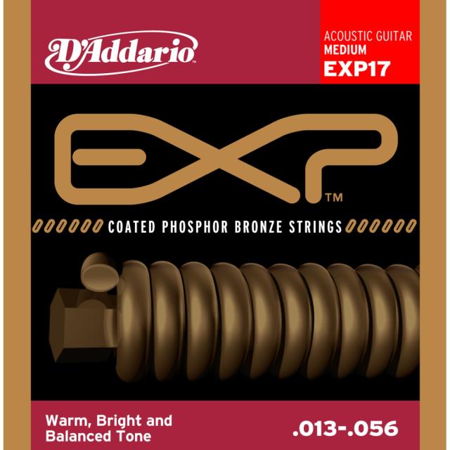 Coated Phosphor Acoustic Guitar Strings, Medium, 13-56