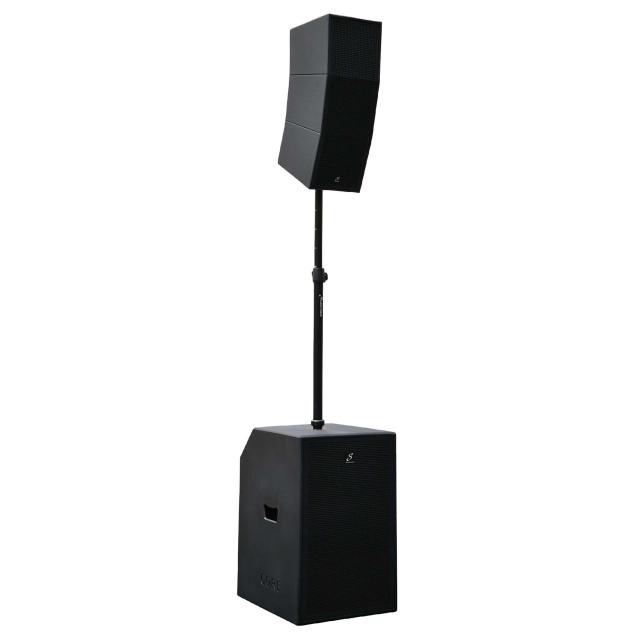 Curve Array System with 3x 5” Full range, 9x 1” Dome Tweeter and 12” Bass-Reflex Active Subwoofer