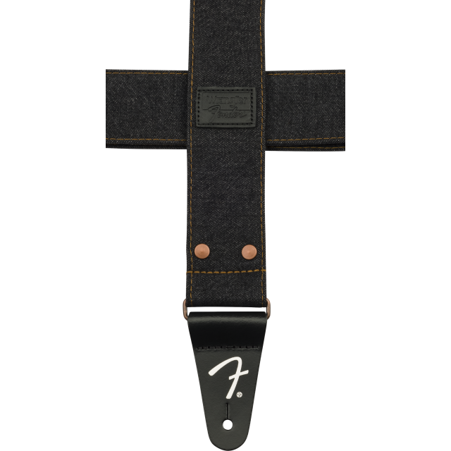 Fender® x Wrangler® Riveted Denim Strap, Black