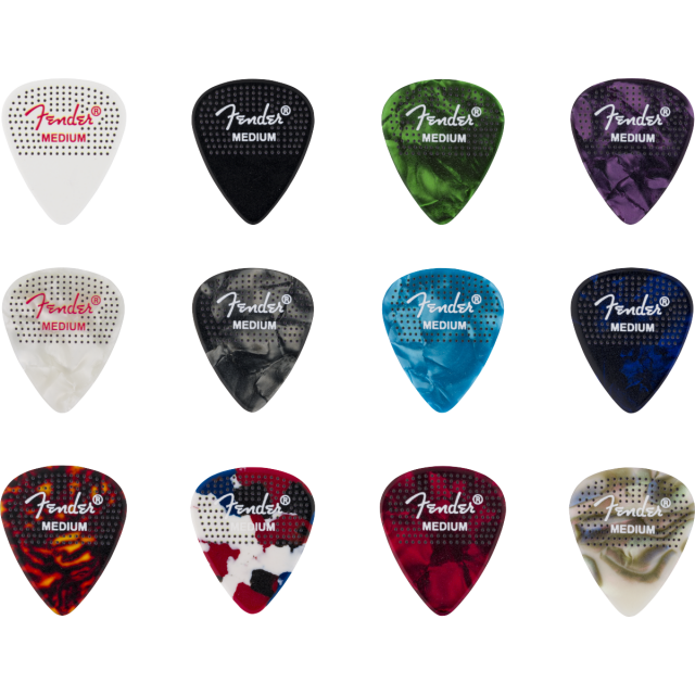 351 Dotted Celluloid Picks, 12-Pack, Medium