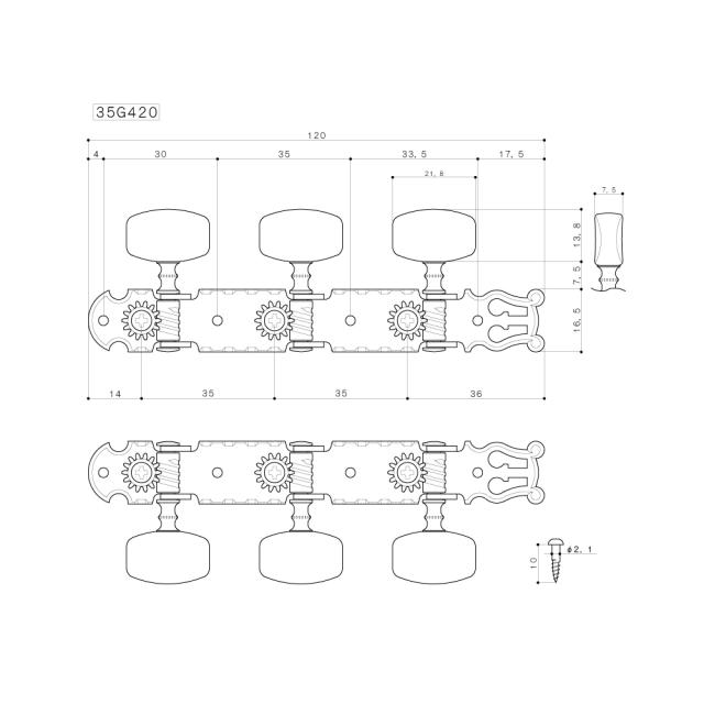 Classic Guitar Machine Heads Set (Gold)
