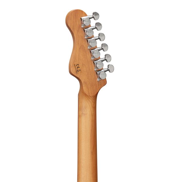 Double cutaway electric guitar with 2 single coils + splittable humbucker and self-locking tuners (Wilkinson equipped, roasted maple neck+fretboard, flamed top)