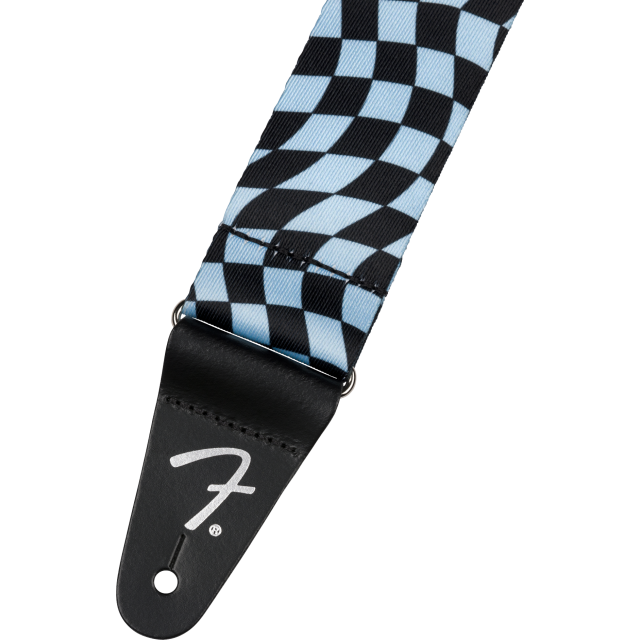 Wavy Checkerboard Polyester Strap, Blue