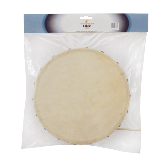 10" maple tambourine with beater and natural skin head