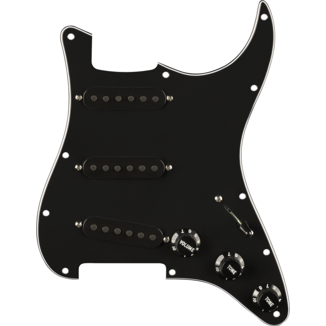 Pre-Wired Strat® Pickguard, Pure Vintage '65 w/RWRP Midde, Black11 Hole PG