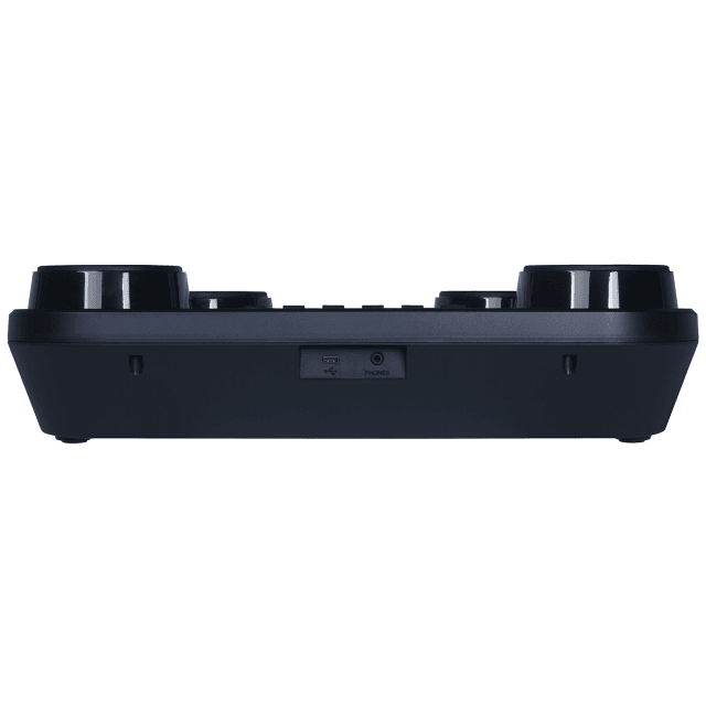 Portable Electronic Drumkit with 4 pads, flashing indicators and touch sensitivity.