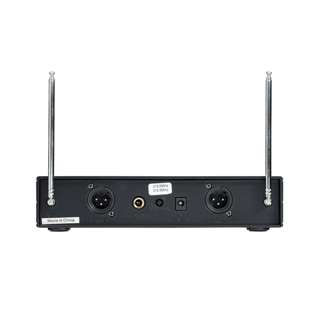 Dual VHF Plug and Play Wireless Microphone with 2 Bodypack and Headset MIcs (213.0 MHz - 215.5 MHz)