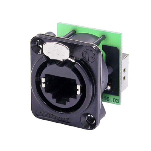 RJ45 Feedthrough connector - Black