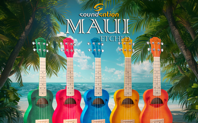 Color your summer with NEW MAUI ETCHED ukuleles!