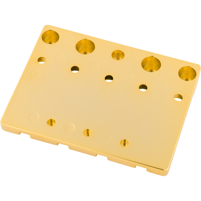 Ponte Fender HiMass 4-String Bass Bridge Assembly With Brass Saddles, Gold 0994408200