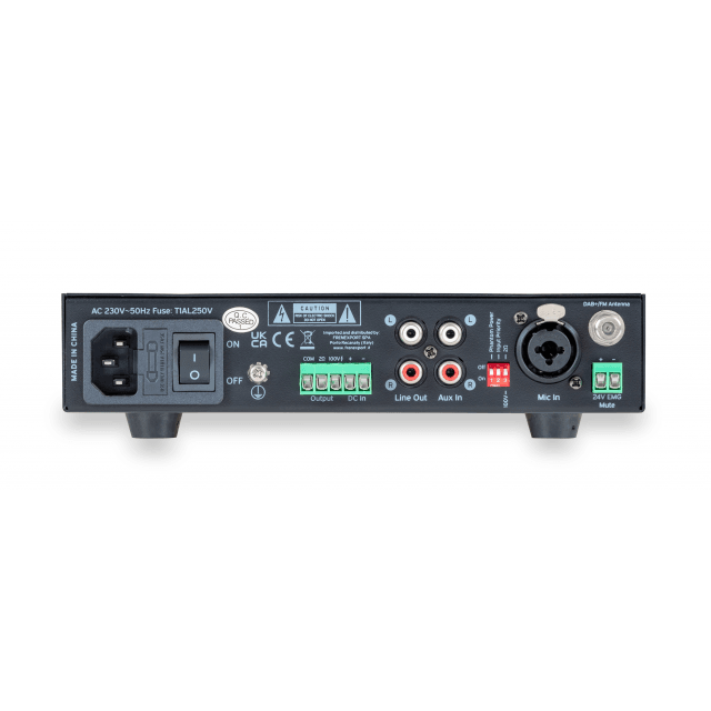 Single-Zone 120W Class-D Compact Mixer Amplifiers with DAB+, FM, USB, BT Player