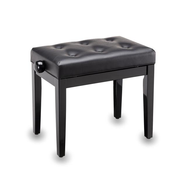 Adjustable glossy finish piano bench with chesterfield seat