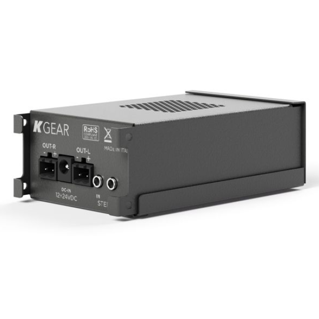 Ultra-compact stereo Class D amplifier, 2x125 W @ 2Ω, linkable, for fixed installations