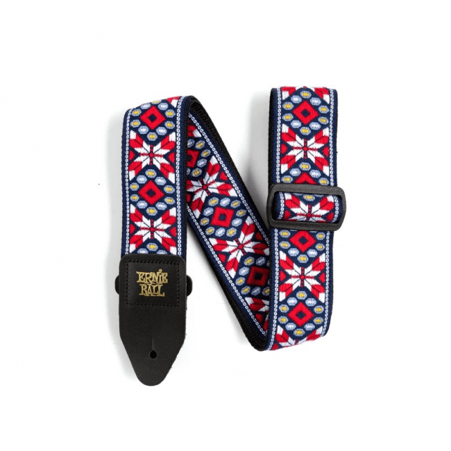 Taos Fire Red Jacquard guitar strap
