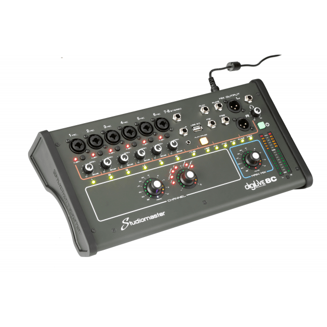 Mixer Digitale Ultracompatto a 8 canali e 2 Effect Bus con Telecomando