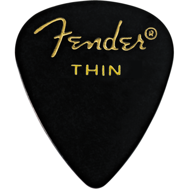 Plettro Celluloide classica, nera, forma 351, Thin, conf. da 144 pz.