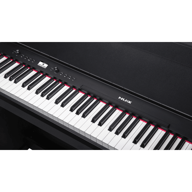 Digital piano with cabinet and triple sensor hammer action keyboard - black