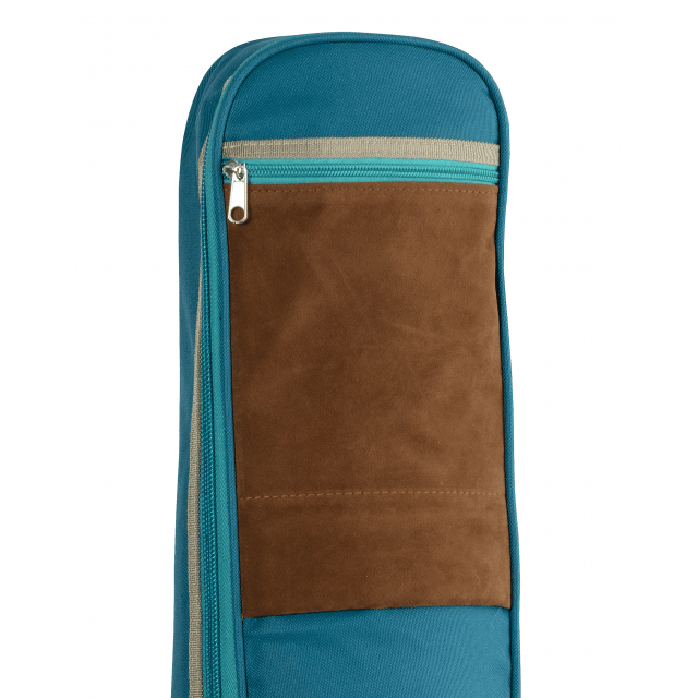 Electric guitar bag with suede leather inserts