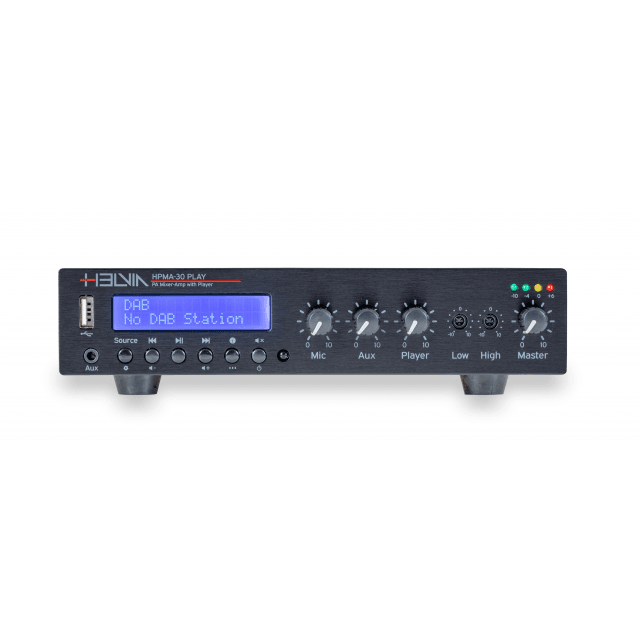 Single-Zone 30W Class-D Compact Mixer Amplifiers with DAB+, FM, USB, BT Player
