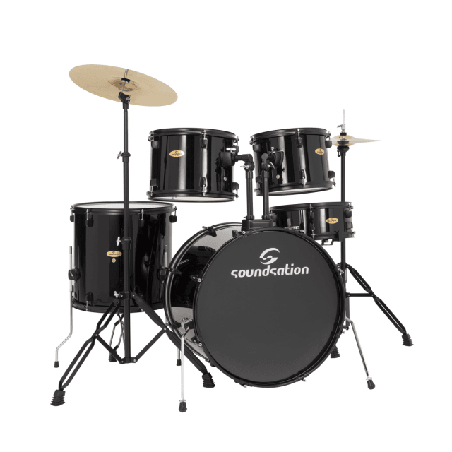 Drum Set 5 pcs in Pioppo con finitura rivestita Black