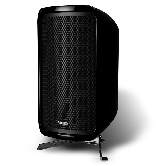 Passive reflex subwoofer with dual 8” woofers, 300 W AES, 8 Ω, IP-rated, fibreglass cabinet (black)