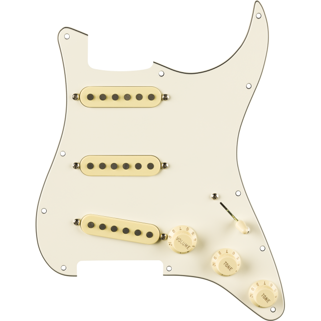Pre-Wired Strat® Pickguard, Eric Johnson Signature, Parchment 11 Hole PG